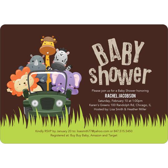 Jungle Safari Shower Invitations